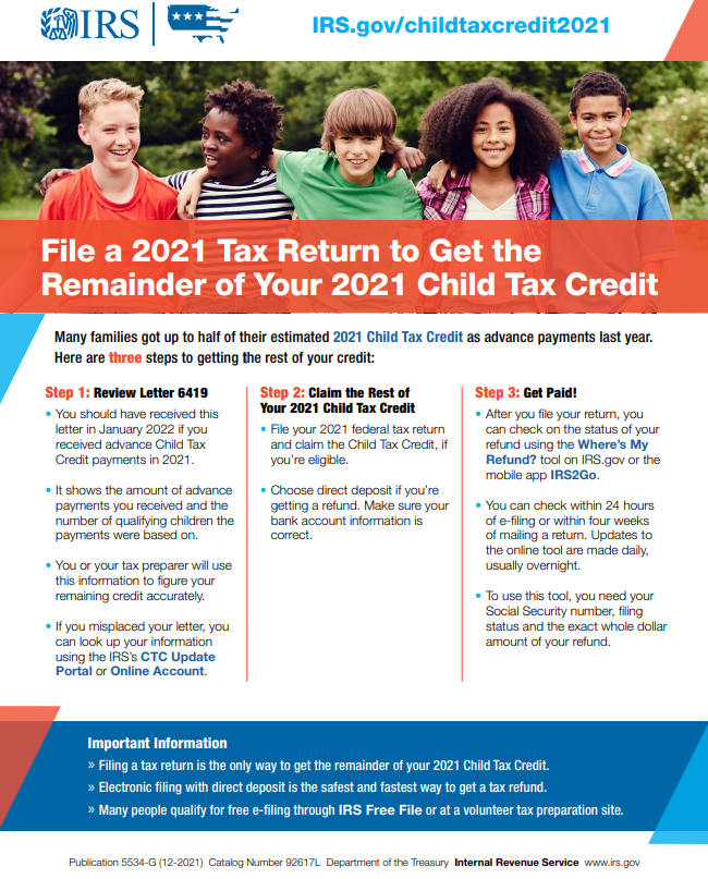 IRS Child Tax Credit Poster